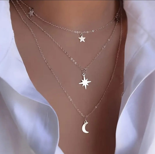 Moon & Stars Tiered Necklace