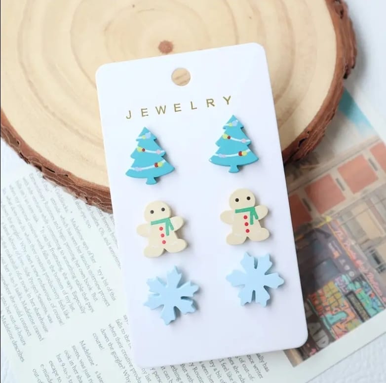 Winter Trio Earring Set-Gingerbread