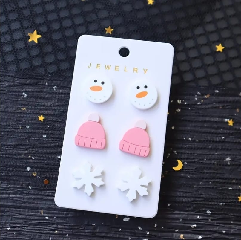 Winter Trio Earring Set-Snowman