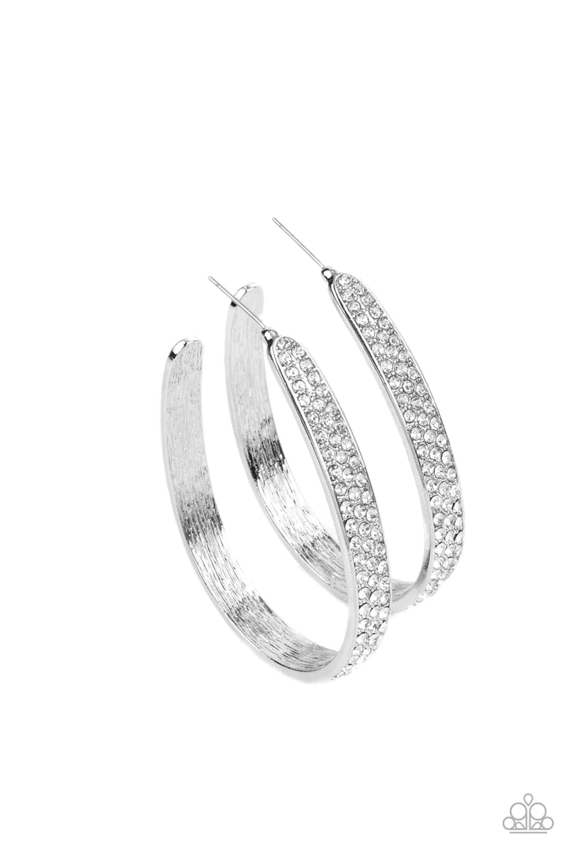 Bossy and Glossy White Hoop Earrings