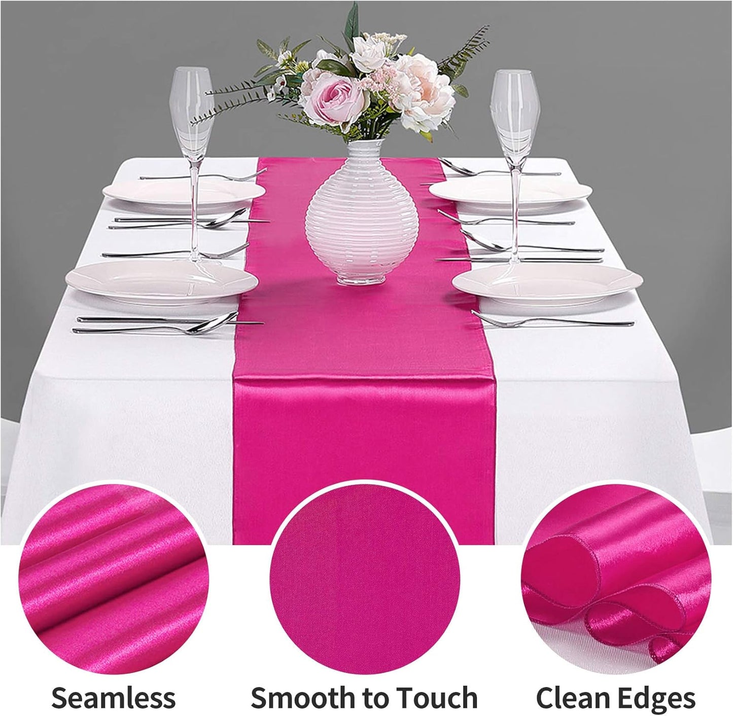 10 Pack Pink Table Runners