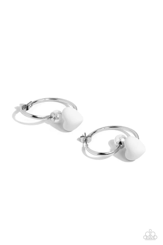 Romantic Representative White Hoop Earring