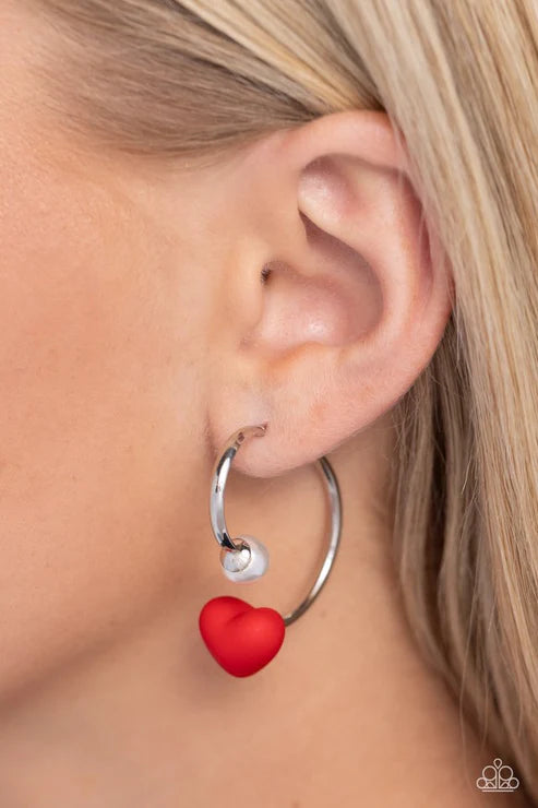 Romantic Representative Red Hoop Earring