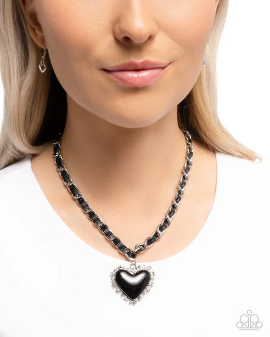 Austere Attraction Black Necklace