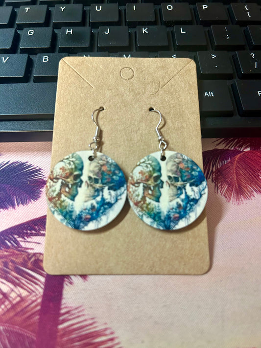 Round Earrings-Skulls