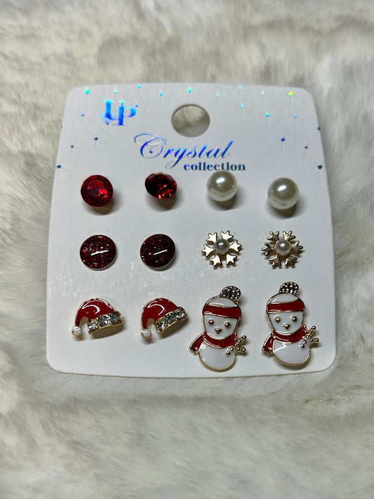 Christmas Earrings Set-Snowman & Hat