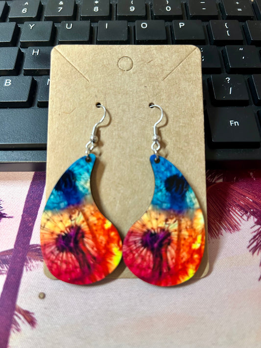 Curved Water Drop Earrings-Dandelion