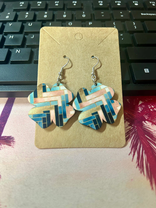 Clover Earrings-Chevron