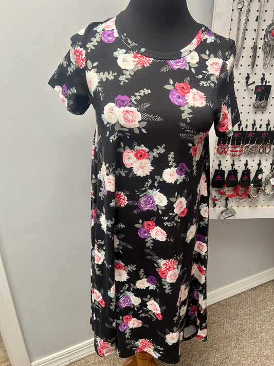 LuLaRoe Carly Swing Dress-Floral