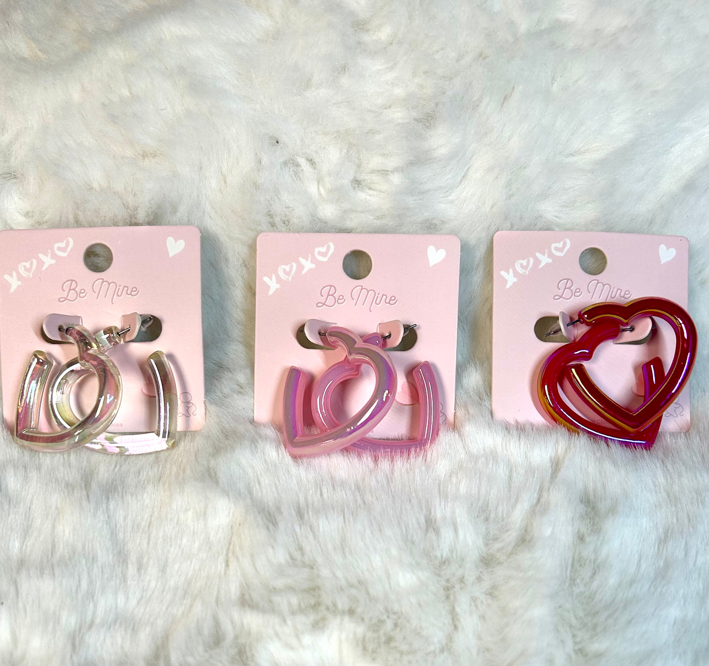 Iridescent Heart Hoops