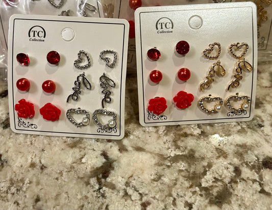 Love & Heart Earring Set