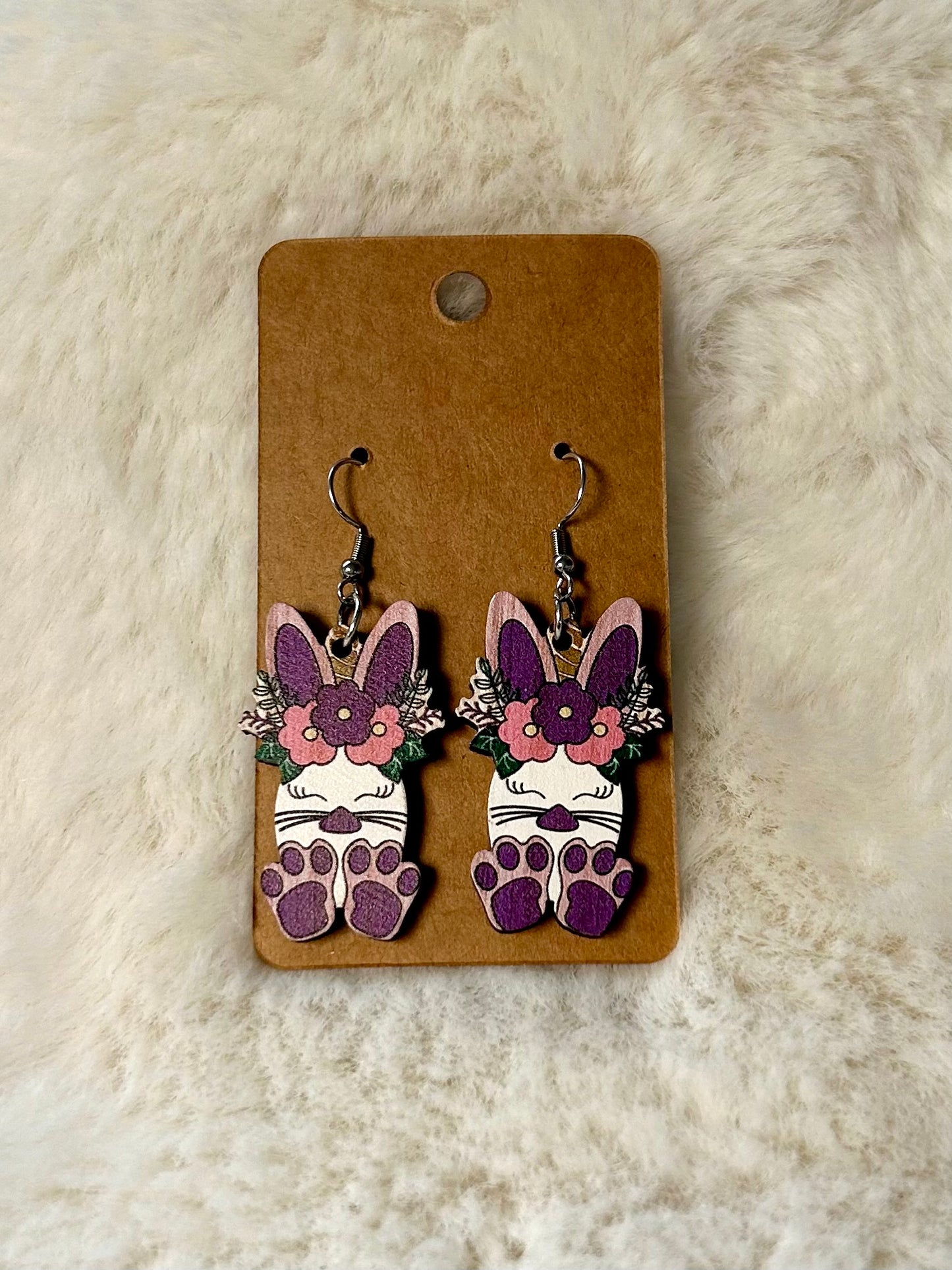 Purple Bunny Earrings