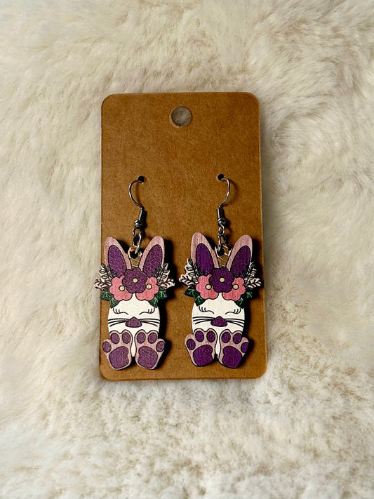 Purple Bunny Earrings