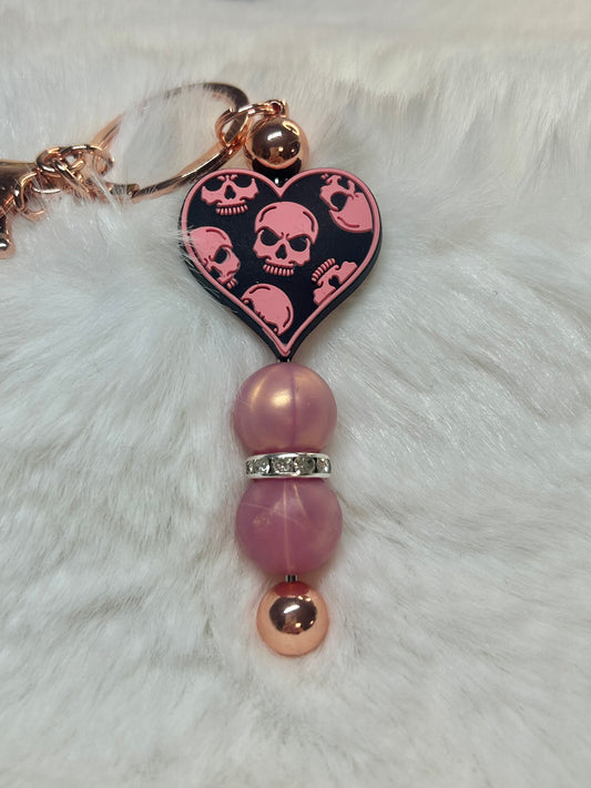 Heart & Skull Key Chain