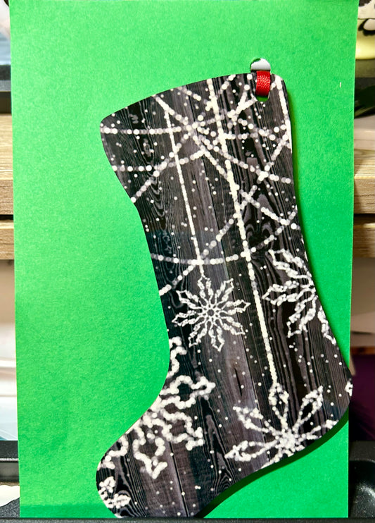 Grey Snowflake Stocking Ornament