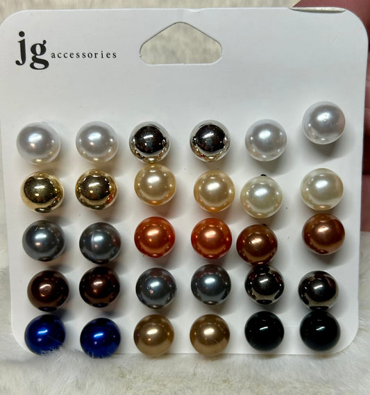 Earth tone Pearl Earrings