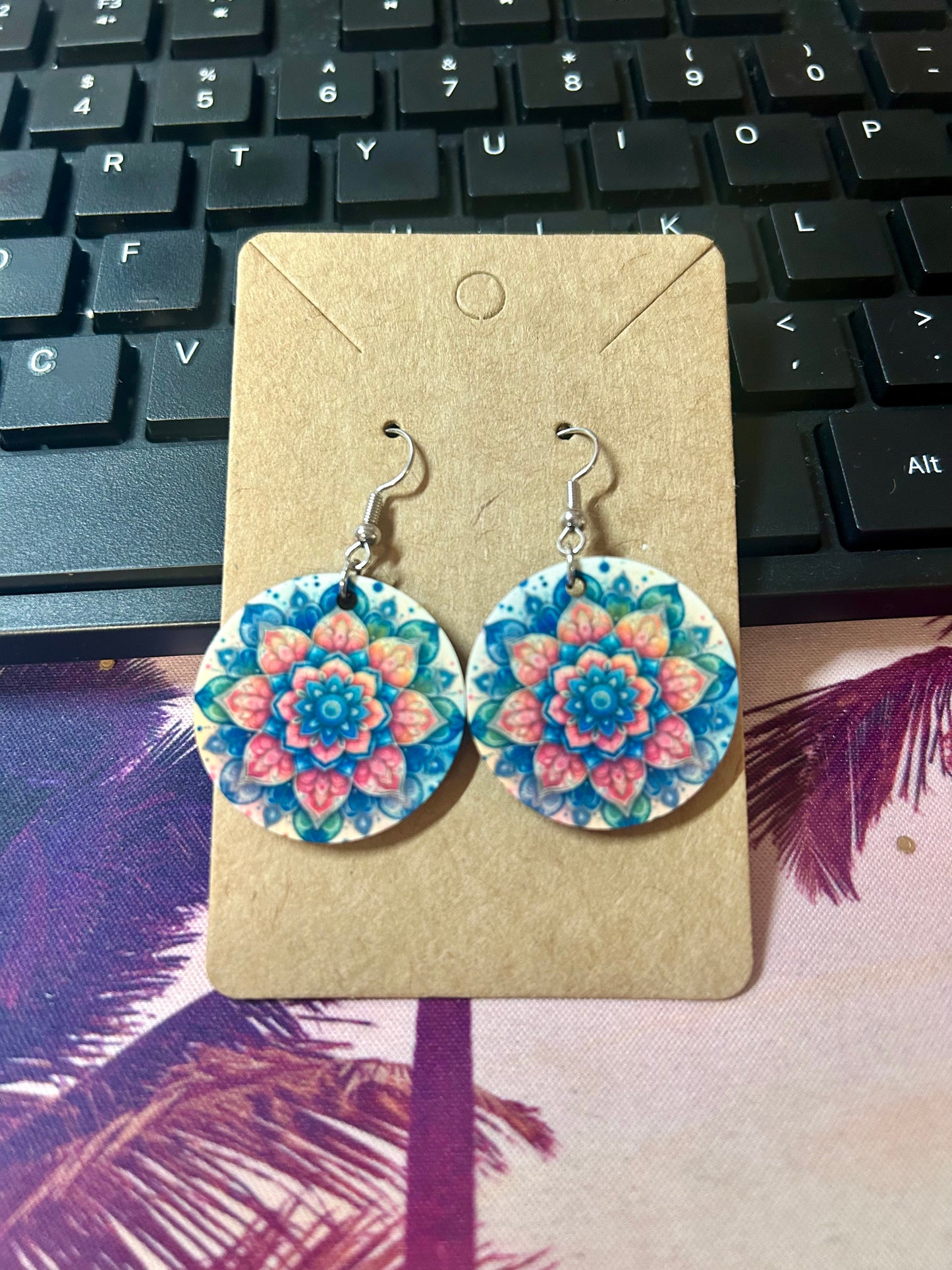 Round Earrings-Mandala