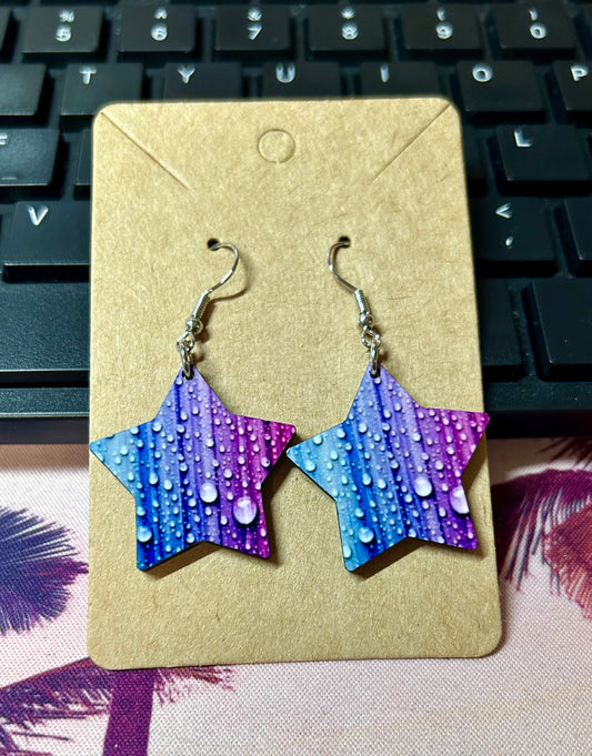 Star Earrings-Water Droplets