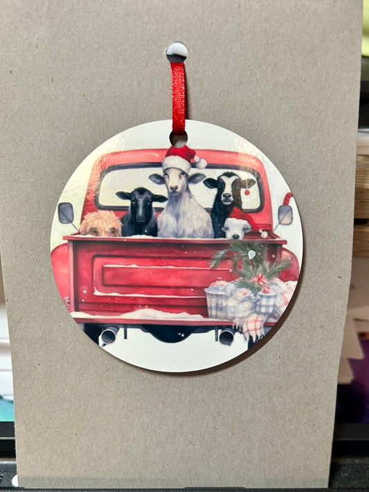 Animals In Truck Ornament