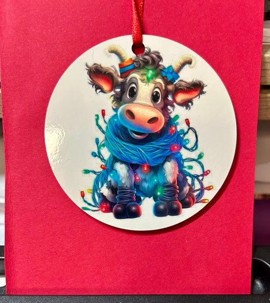 Cow W/Lights Ornament