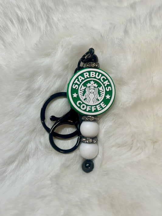 Coffee Beaded Keychain