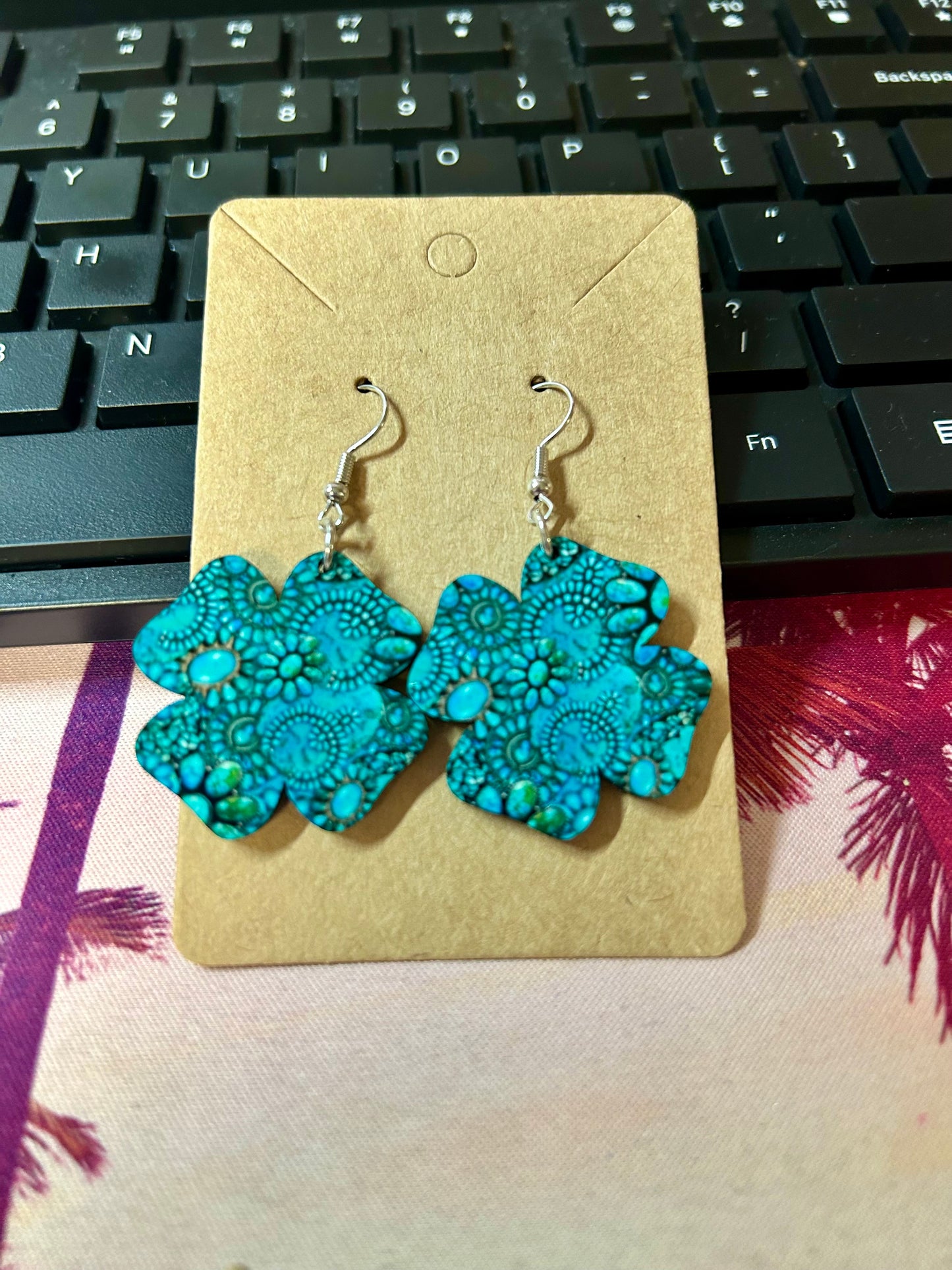 Clover Earrings-Turquoise