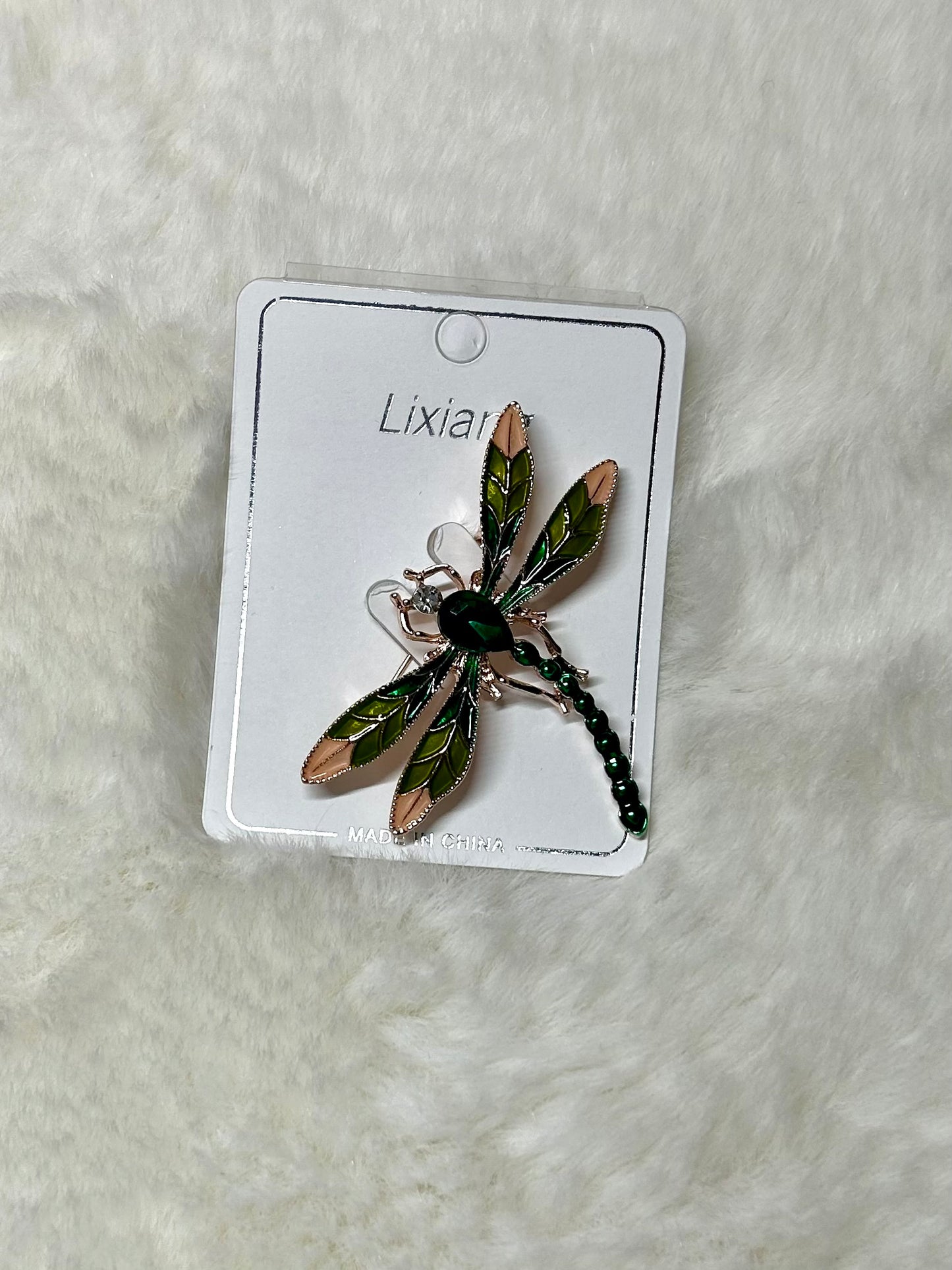 Rhinestone Dragonfly Brooch