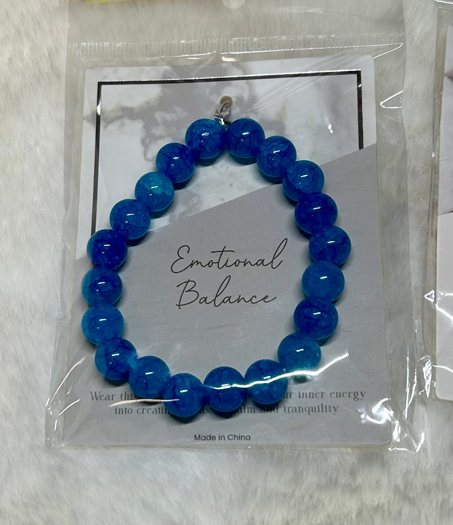 Glass Bead Encouraging Stretch Bracelet