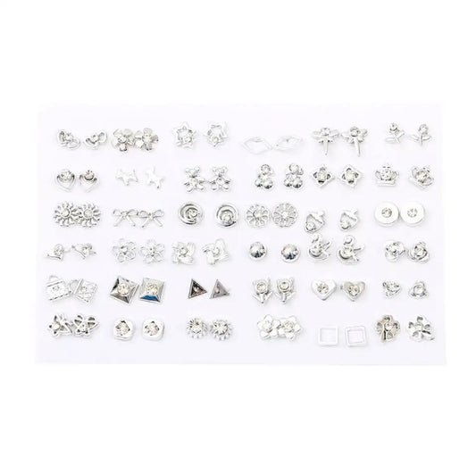 Silver Plastic Earring Set