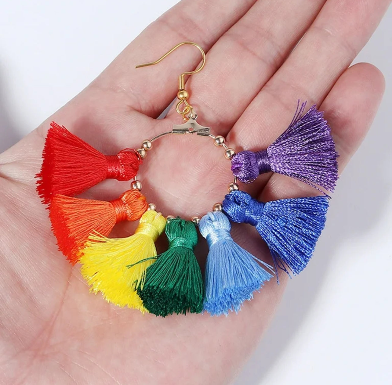 Rainbow Tassel Earrings