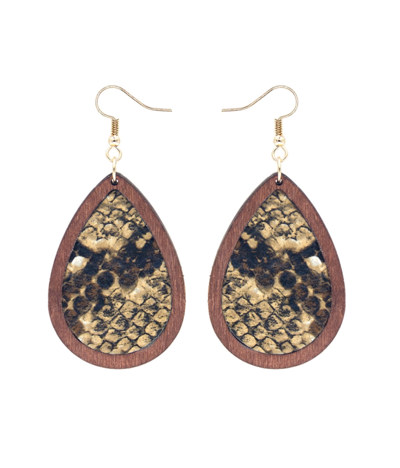 Snakeskin Wooden Earrings