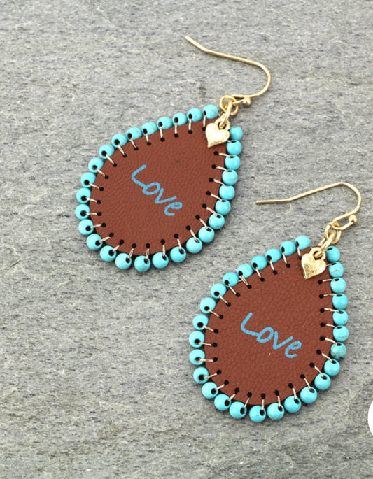 Love Teardrop Shaped Earrings