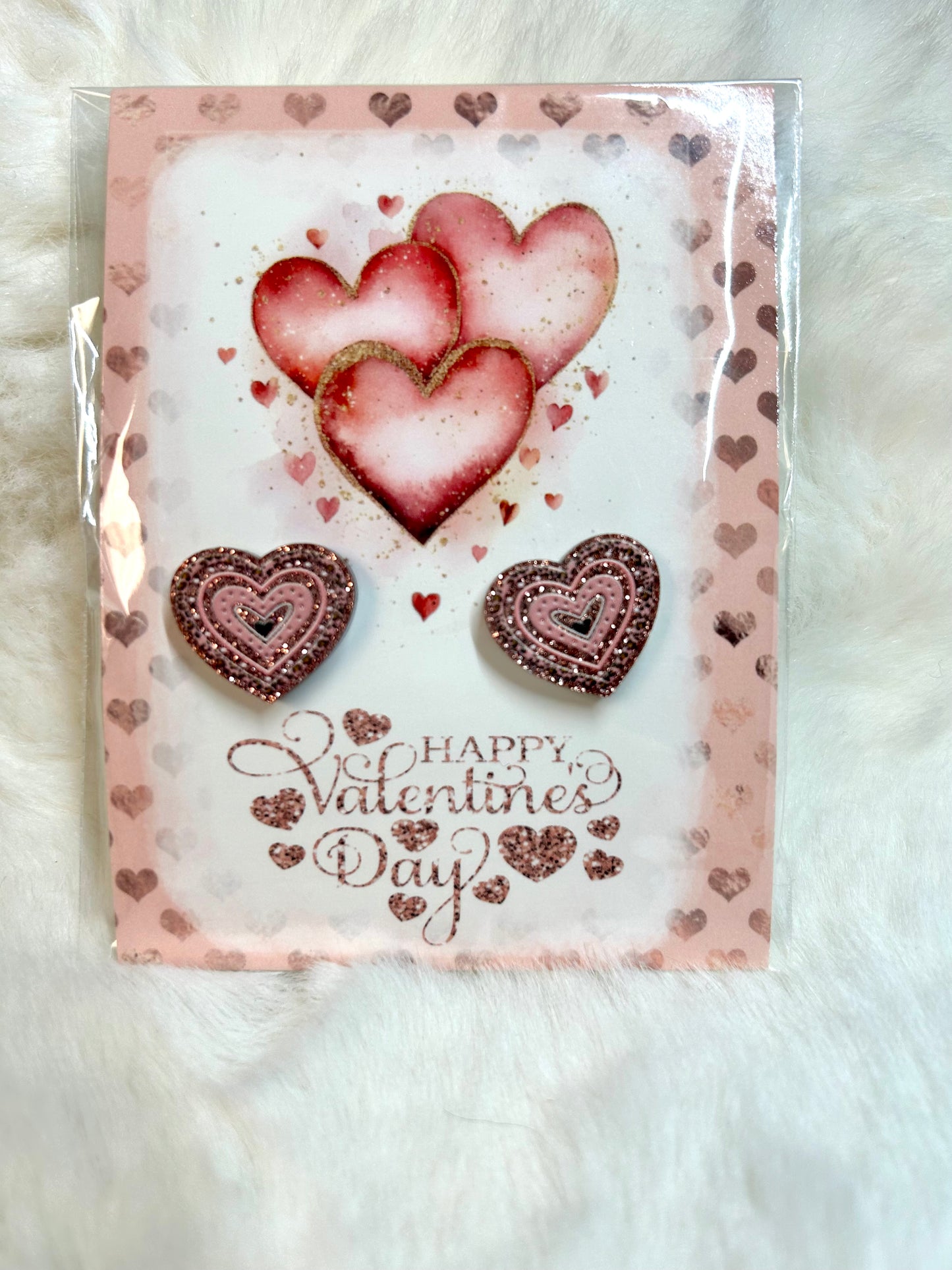 Glitter Heart Studs