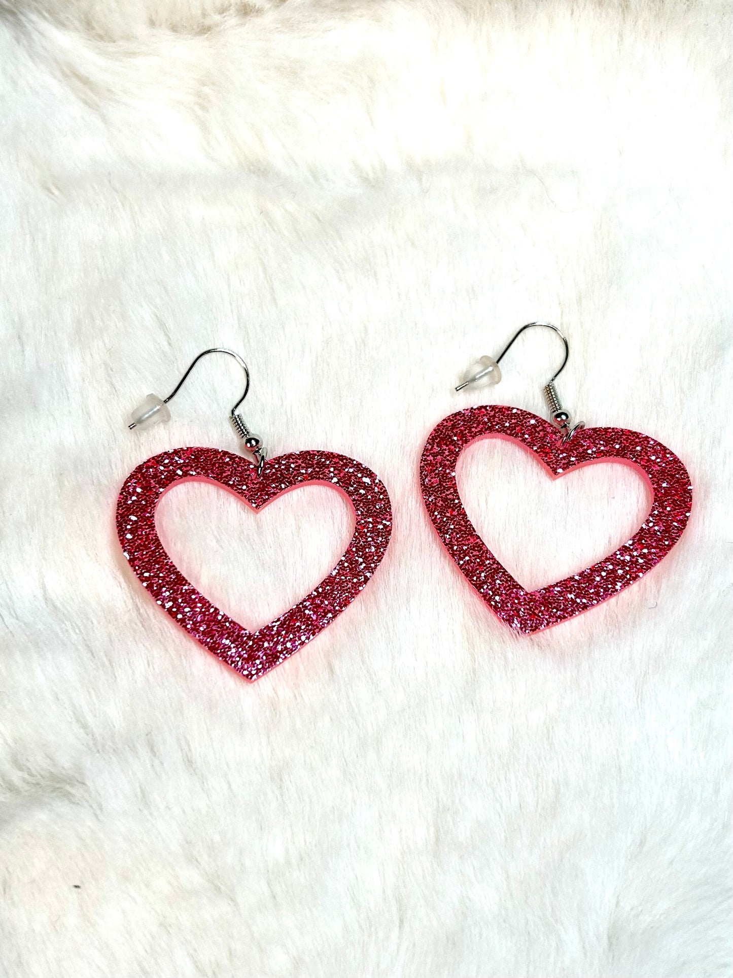 Glitter Heart Earrings