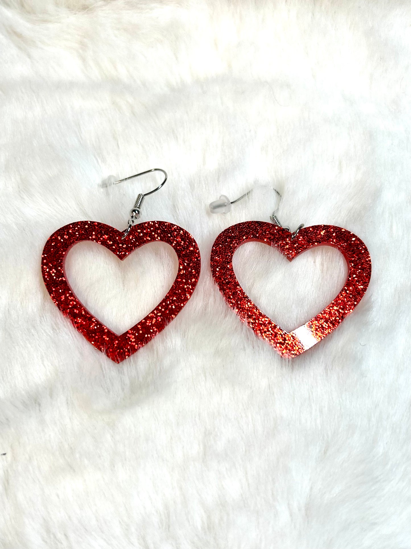 Glitter Heart Earrings