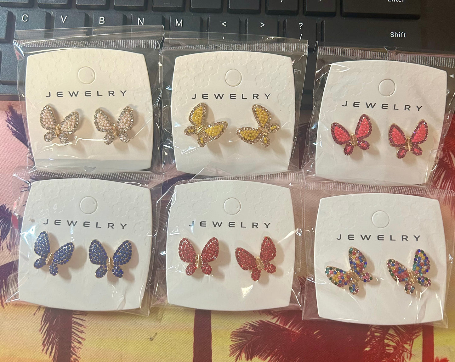 Butterfly Rhinestone Earrings