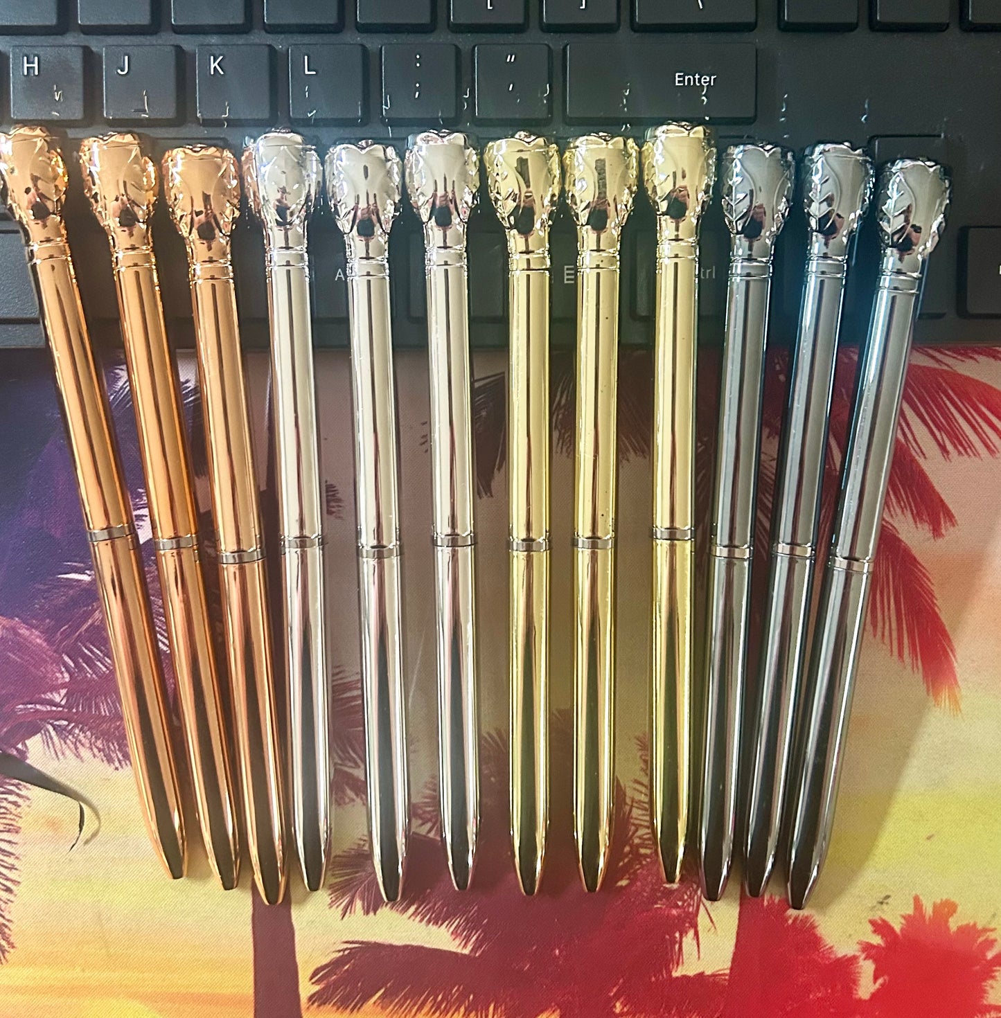 Metallic Rose Ball Point Pens