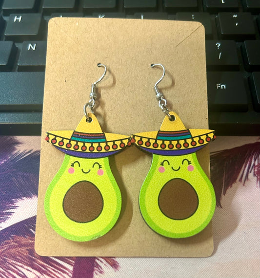 Avocado Wooden Earrings