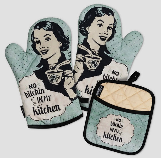 No B****in In My Kitchen Oven Mitts & Potholder Set