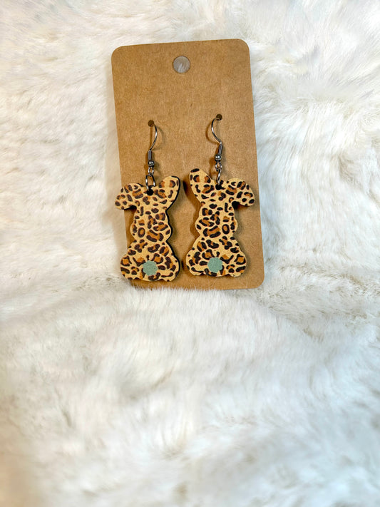 Animal Print Bunny Earrings