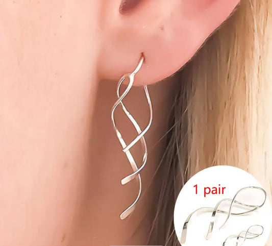 Spiral Stud Earring-Silver