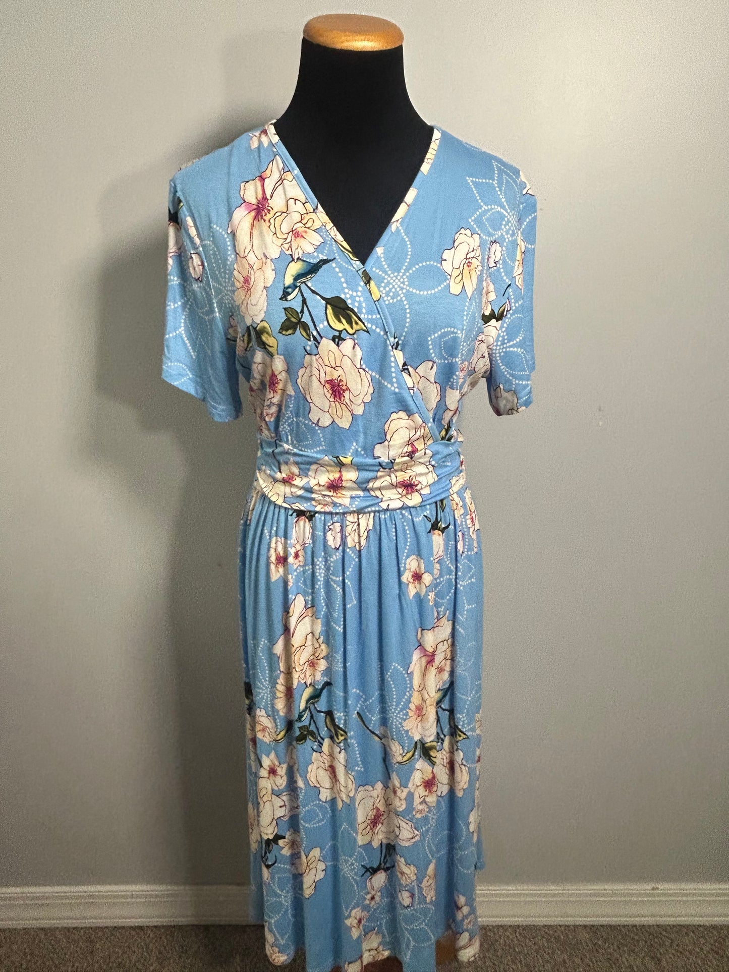 Blue Floral T-Shirt Dress