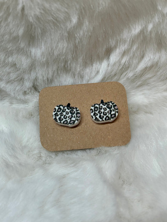 Animal Print Pumpkin Earrings