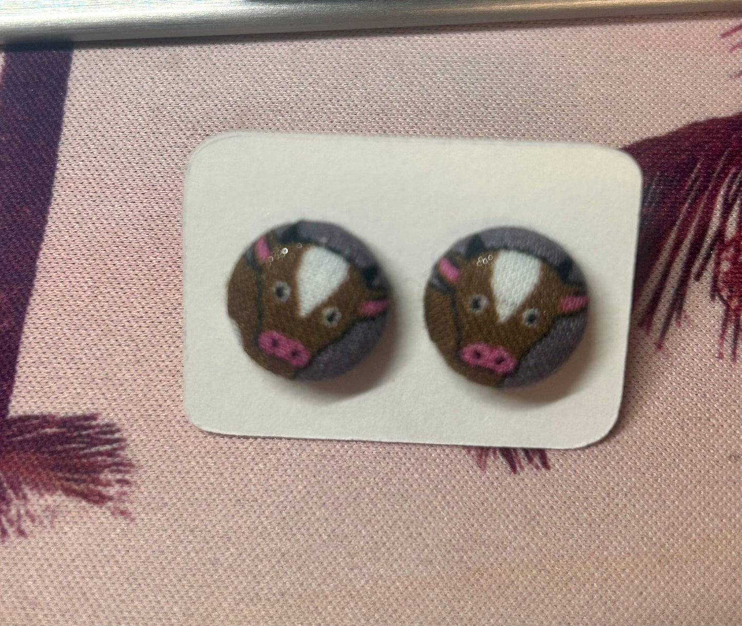 Cow Button Earrings