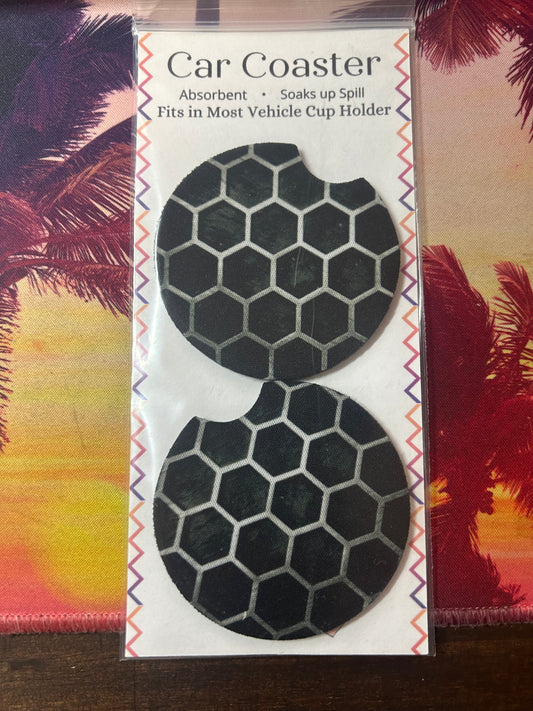 Black Hexagon Coaster