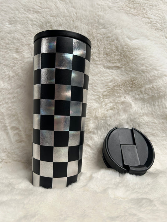 Black Checkered Tumbler