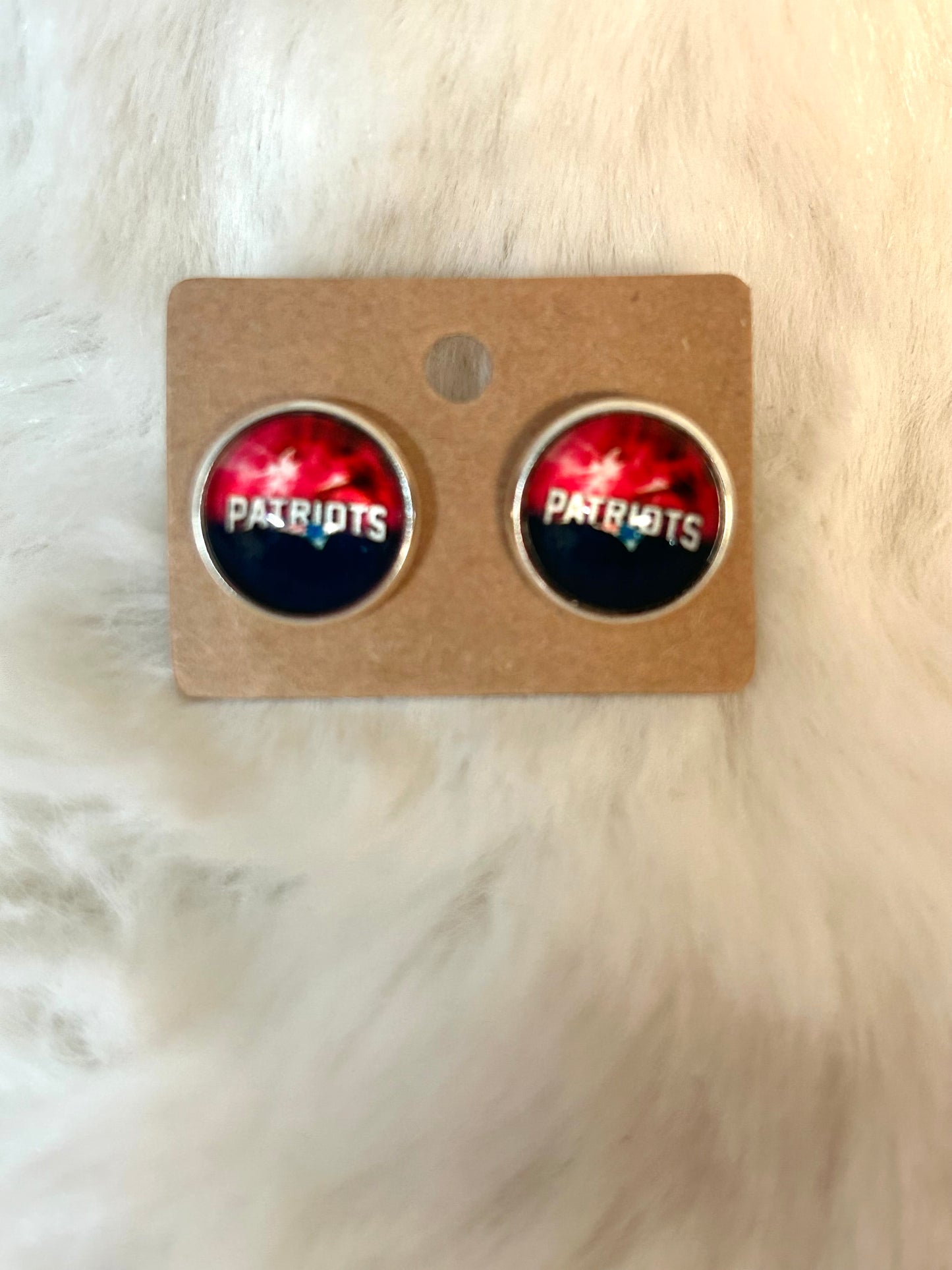 Patriots Button Earrings