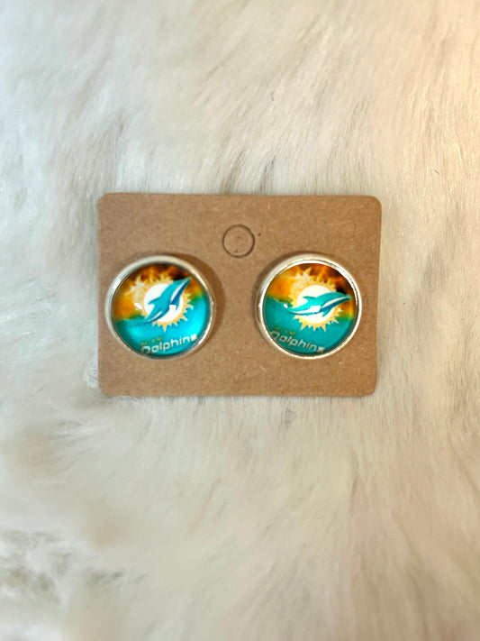 Dolphins Button Earrings