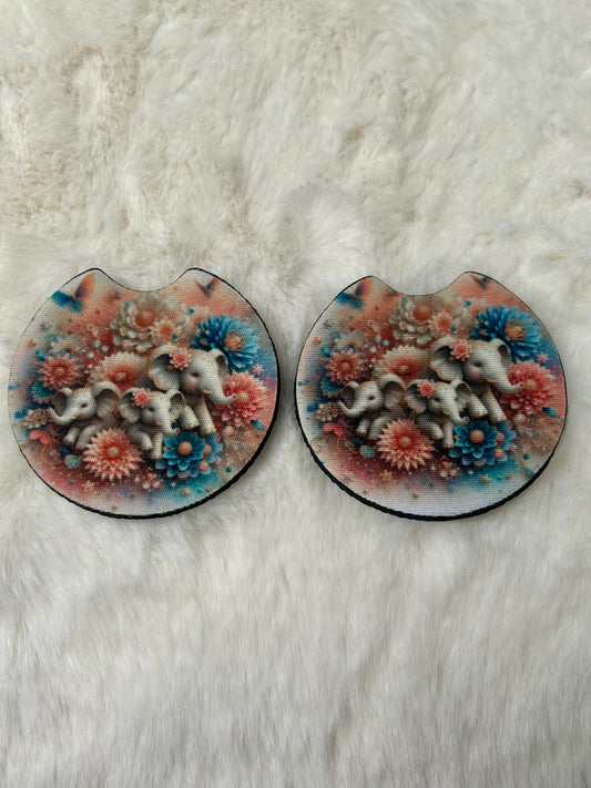 Floral Elephant Coaster