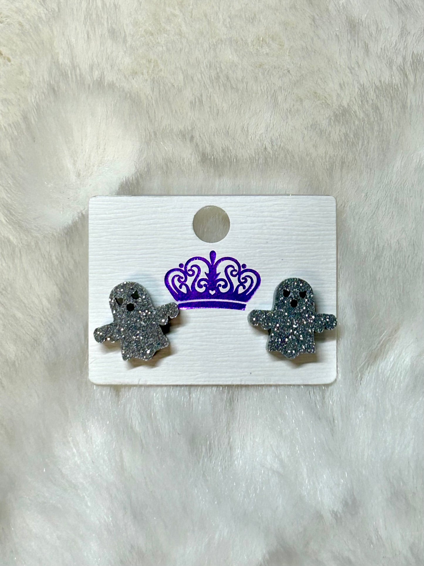 Glitter Ghost Earrings